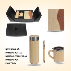 PERSONALIZED 4 in 1 BAMBOO BOTTLE,BAMBOO MUG GIFT SET
