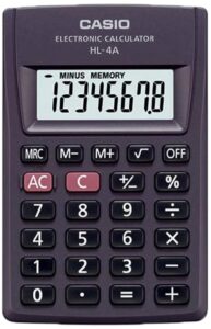 Casio HL-4A Portable Calculator, Extra Small Size