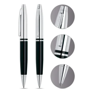 Cross Chrome/ Black Lacquer Ball Pen - AT0112-2