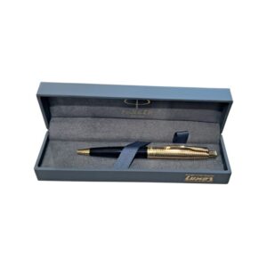 Parker ASTER Black and Chrome Contemporary Gold Trim Ball Pen