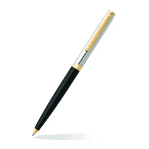 Sheaffer Sagaris Ballpoint Pen 9475 Gloss Black Barrel and Chrome Cap With Gold Tone Trim |