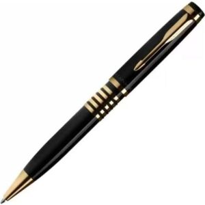 Parker Ellipse Royal Black Rings Gold Trim Ball Pen