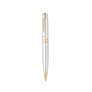 Sheaffer 300 E9342 Bright Chrome With Gold Tone Trim Ball Pen