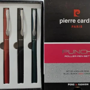 Pierre Cardin Punch Roller Pen Set, 4 Colours - Blue, Black, Red, Green
