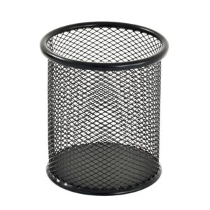 Black Round Mesh Pen Stand – Pencil & Pen Holder for Desk |
