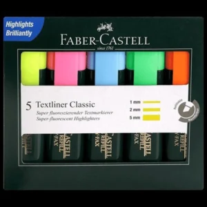 Faber-Castell Highlighter – Set of 5 Assorted Colours