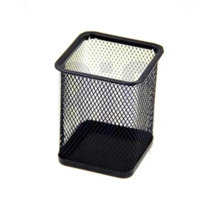Black Square Mesh Pen Stand – Pencil & Pen Holder for Desk