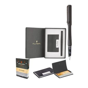 Pierre Cardin Officer Gift Set | Premium Black Vellfire Roller Pen with Card Holder Combo