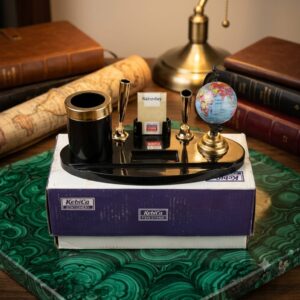 Kebica Compartments Acrylic Model PS-1308G Pen stand with Globe