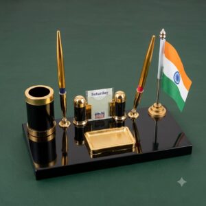 Kebica Compartments Acrylic Model PS-120F Pen stand with Flag