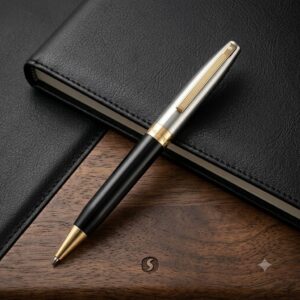 SHEAFFER Legacy E9065 Black and Chrome Bi-Color with Gold Plated Staineless Steel Trims Roller Ball Pen (Ink Color - Black)