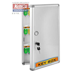 Kebica 48 Key Alumnium Lock Box, Key Cabinet (Silver) with Key Tags