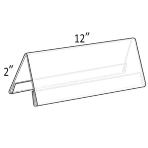 Kebica 12 Inch Name Plate Acrylic A-shape 2 side for display (Pack of 10) Transparent Name Plate Holder