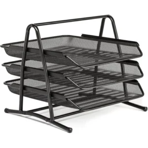 Kebica 3 Compartments metal File Tray holder set (Black)