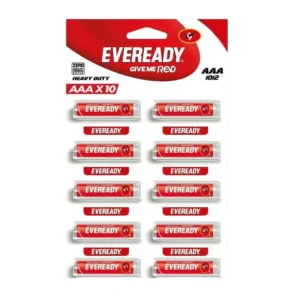 Eveready Carbon Zinc AAA Batteries | Pack of 10 | 1.5 Volt | Highly Durable & Leak Proof | AA Battery for Household and Office Devices