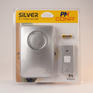 PM Cona Silver Wireless Door Bell with 32 melodies Wireless Door Chime (32 Tunes) - 3221