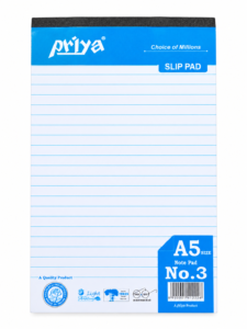 Priya Slip Pad A5, No.3 pack of 10